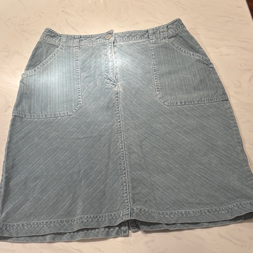 Vintage LL Bean Teal Corduroy Skirt
